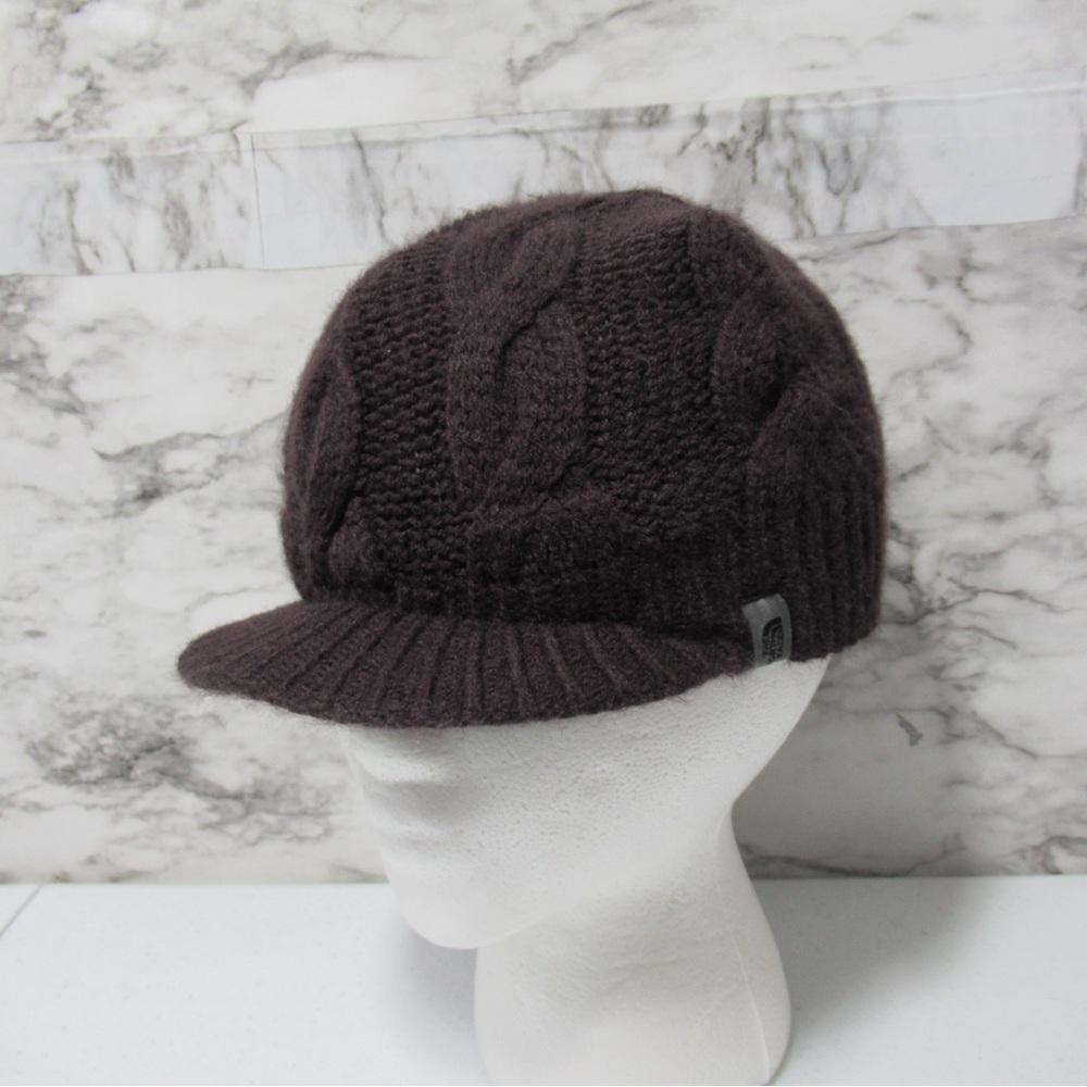 The North Face Toddler Brown Cable Knit Hat With Visor